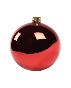 1Pz Pallina In Vetro Tinta Unita Rosso Lucido 80 Mm