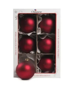 1Pz Pallina In Vetro Tinta Unita Rosso Opaco 80 Mm