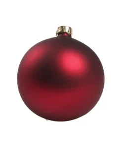1Pz Pallina In Vetro Tinta Unita Rosso Opaco 80 Mm