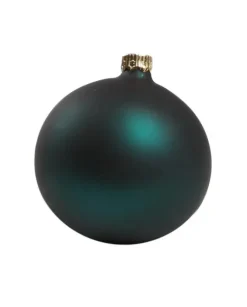 1Pz Pallina In Vetro Tinta Unita Verde Petrolio Opaco 80 Mm