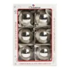1Pz Pallina In Vetro Tinta Unita Argento Lucido 60 Mm