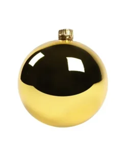1Pz Pallina In Vetro Tinta Unita Oro Lucido 80 Mm
