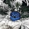 1Pz Pallina Sfera Di Vetro Blu Lucido 60Mm Per Albero Di Natale
