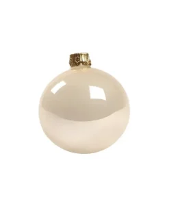 1Pz Pallina Sfera Di Vetro Champagne Lucido 60Mm Per Albero Di Natale