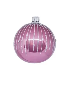 1Pz Pallina Sfera Di Vetro Decorata A Mano 80Mm Per Albero Di Natale