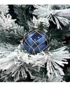 1Pz Pallina Sfera Di Vetro Decorata A Mano 80Mm Per Albero Di Natale