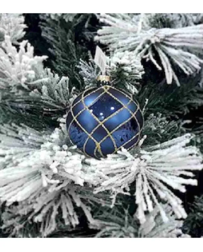 1Pz Pallina Sfera Di Vetro Decorata A Mano 80Mm Per Albero Di Natale