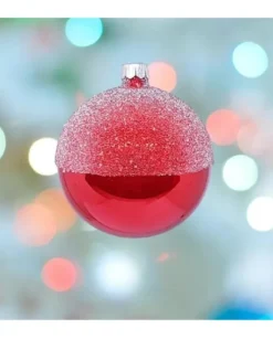 1Pz Pallina Sfera Di Vetro Decorata A Mano 80Mm Per Albero Di Natale