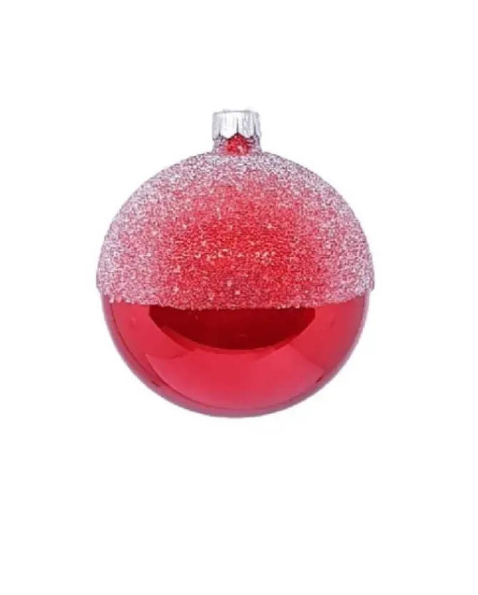 1Pz Pallina Sfera Di Vetro Decorata A Mano 80Mm Per Albero Di Natale