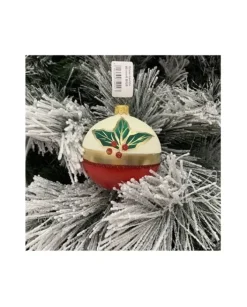 1Pz Pallina Sfera Di Vetro Decorata A Mano 80Mm Per Albero Di Natale