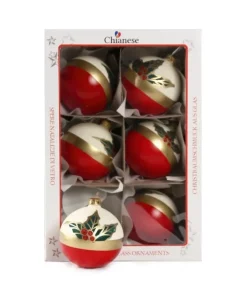 1Pz Pallina Sfera Di Vetro Decorata A Mano 80Mm Per Albero Di Natale