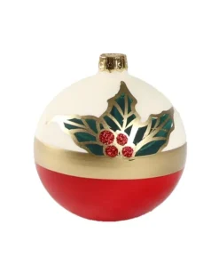 1Pz Pallina Sfera Di Vetro Decorata A Mano 80Mm Per Albero Di Natale