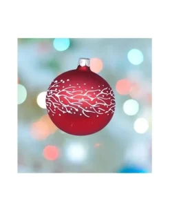 1Pz Pallina Sfera Di Vetro Decorata A Mano 80Mm Per Albero Di Natale
