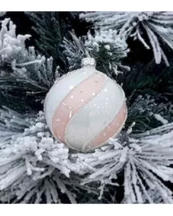 1Pz Pallina Sfera Di Vetro Decorata A Mano 80Mm Per Albero Di Natale