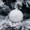 1Pz Pallina Sfera Di Vetro Decorata A Mano 80Mm Per Albero Di Natale Bianca