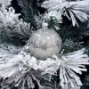1Pz Pallina Sfera Di Vetro Decorata A Mano 80Mm Per Albero Di Natale Argento