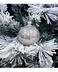 1Pz Pallina Sfera Di Vetro Decorata A Mano 80Mm Per Albero Di Natale
