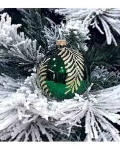1Pz Pallina Sfera Di Vetro Decorata A Mano 80Mm Per Albero Di Natale