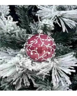 1Pz Pallina Sfera Di Vetro Decorata A Mano 80Mm Per Albero Di Natale