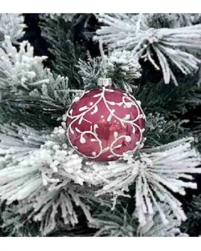 1Pz Pallina Sfera Di Vetro Decorata A Mano 80Mm Per Albero Di Natale