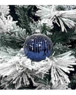 1Pz Pallina Sfera Di Vetro Decorata A Mano 80Mm Per Albero Di Natale