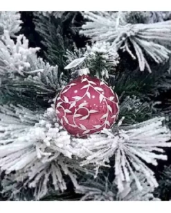 1Pz Pallina Sfera Di Vetro Decorata A Mano 80Mm Per Albero Di Natale
