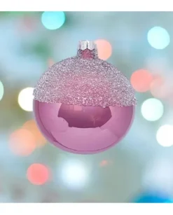 1Pz Pallina Sfera Di Vetro Decorata A Mano 80Mm Per Albero Di Natale