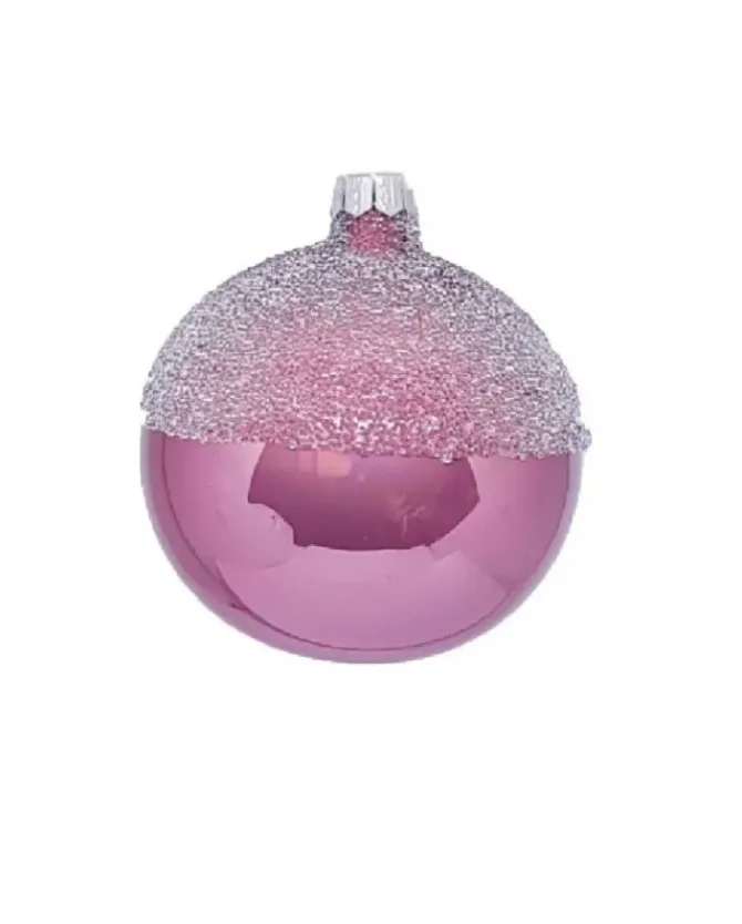 1Pz Pallina Sfera Di Vetro Decorata A Mano 80Mm Per Albero Di Natale