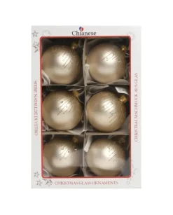 1Pz Pallina Sfera Di Vetro Decorata A Mano 80Mm Per Albero Di Natale