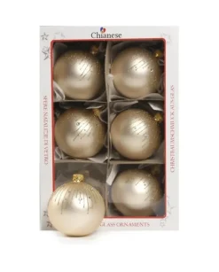 1Pz Pallina Sfera Di Vetro Decorata A Mano 80Mm Per Albero Di Natale