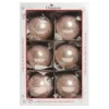 1Pz Pallina Sfera Di Vetro Decorata A Mano Rosa Lucido 80Mm