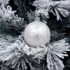 1Pz Pallina Sfera Di Vetro Decorata A Mano 80Mm Per Albero Di Natale Bianco