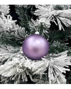 1Pz Pallina Sfera Di Vetro Liscia 80Mm Per Albero Di Natale Viola