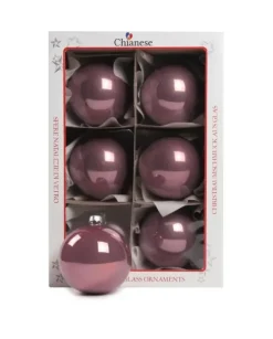 1Pz Pallina Sfera Di Vetro Liscia Vinaccia Lucido 80Mm Per Albero Di Natale