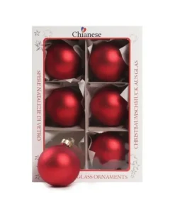 1Pz Pallina Sfera Di Vetro Liscia Rosso Opaco 60Mm