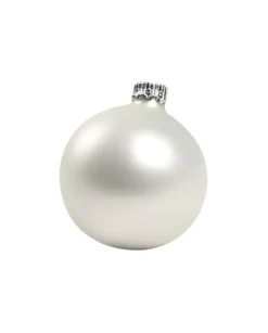 1Pz Pallina Sfera Di Vetro Liscia Bianco Opaco 60Mm Per Albero Di Natale