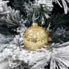 1Pz Pallina Sfera Di Vetro Liscia 60Mm Per Albero Di Natale Oro Smalto
