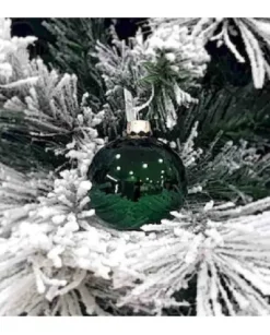 1Pz Pallina Sfera Di Vetro Liscia 60Mm Per Albero Di Natale Verde