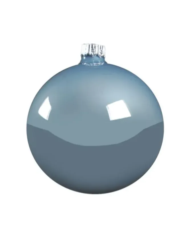 1Pz Pallina Sfera Di Vetro Liscia 80Mm Per Albero Di Natale Celeste