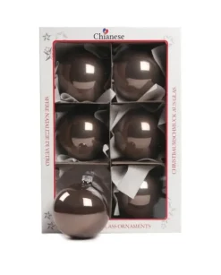 1Pz Pallina Sfera Di Vetro Liscia Marrone Lucido 80Mm