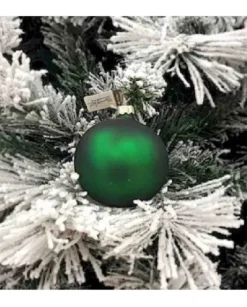 1Pz Pallina Sfera Di Vetro Liscia Verde Opaco 80Mm