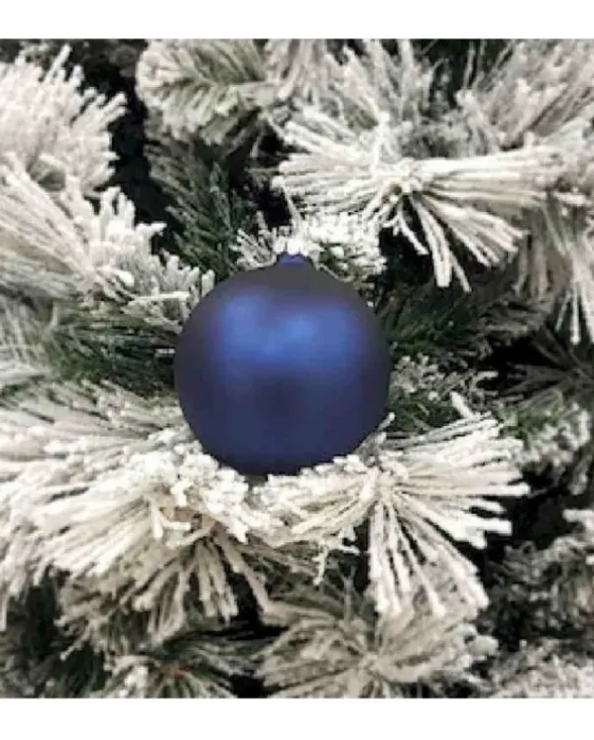 1Pz Pallina Sfera Di Vetro Liscia 100Mm Per Albero Di Natale Blu