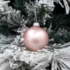 1Pz Pallina Sfera Di Vetro Liscia Rosa Opaco 60Mm Per Albero Di Natale