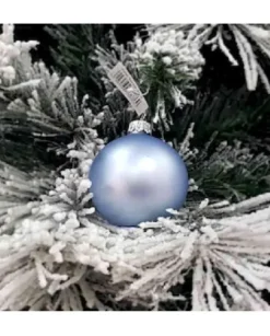 1Pz Pallina Sfera Di Vetro Liscia Celeste Opaco 60Mm Per Albero Di Natale