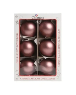 1Pz Pallina Sfera Di Vetro Liscia Vinaccia Opaca 60Mm Per Albero Di Natale