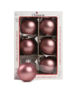 1Pz Pallina Sfera Di Vetro Liscia Vinaccia Opaca 60Mm Per Albero Di Natale