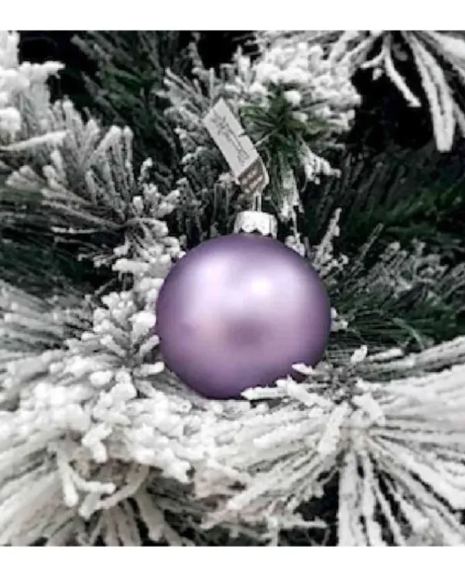 1Pz Pallina Sfera Di Vetro Liscia 60Mm Per Albero Di Natale Viola