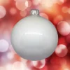 1Pz Pallina Sfera Di Vetro Liscia 120Mm Per Albero Di Natale Bianco