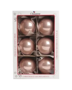 1Pz Pallina Sfera Di Vetro Liscia Rosa Lucido 80Mm