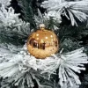 1Pz Pallina Sfera Di Vetro Liscia Rame Lucido 80Mm Per Albero Di Natale